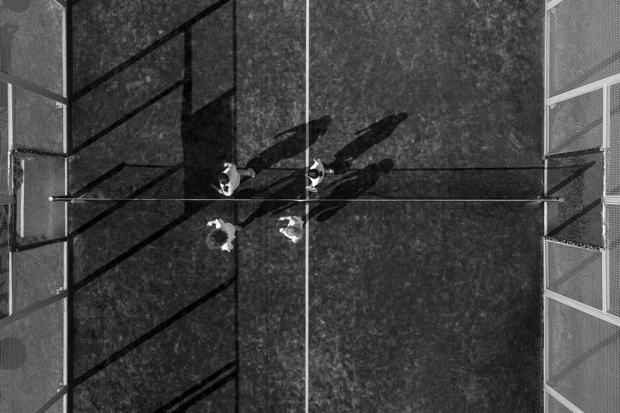 Aerial view of a PadelCourts+ padel court
